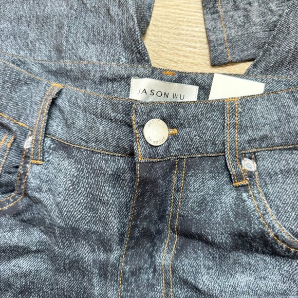 NWT Jason Wu Wide Leg Sweatpant Lyocell Lightweight Jeans Blue Size 2 - Picture 9 of 11